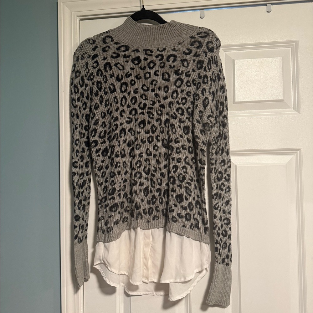 10 Items for $20: Apt. 9 Gray Leopard Print Cowl Neck Sweater